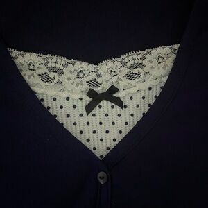 Y2K Shirt with Lace and Bow